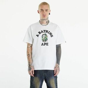 Tricou A BATHING APE Abc Camo College Tee White/ Green imagine