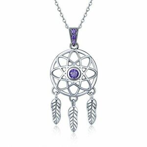 Colier din argint 925 Dream Catcher purple imagine