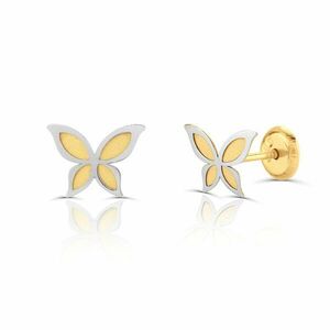 Cercei din aur 14K pentru copii Butterflies imagine