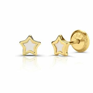 Cercei din aur 14K pentru copii Mother of Pearl Stars imagine