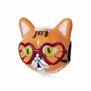 Talisman din argint Orange Cool Cat imagine