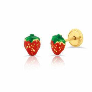 Cercei din aur 14K pentru copii Strawberries imagine