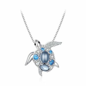 Colier din argint Blue Crystal Turtle imagine