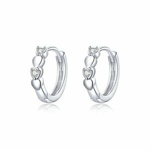 Cercei din argint Simple & Shiny Hearts Hoops imagine