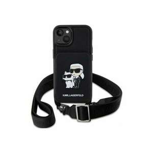 Husa de protectie Saffiano Karl and Choupette NFT pentru iPhone 14 - Negru imagine