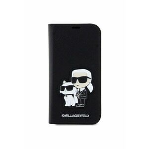 Husa de protectie Saffiano Karl and Choupette NFT Book pentru iPhone 14 - Negru imagine