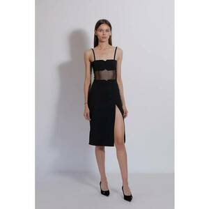 Rochie midi cu slit lateral Divine imagine