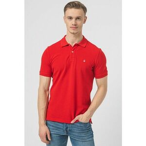 Tricou polo regular fit cu aspect pique imagine