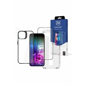 Set 4in1-Husa Armor Case+ - Folie Tempered Glass 9H - Folie camera Lens Protection - Rama profesionala aplicat folie- pentru iPhone 15 Pro imagine