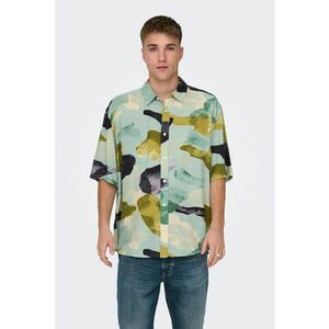 Camasa cu model camuflaj din amestec de in imagine