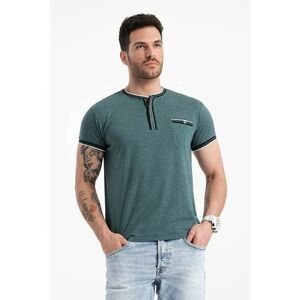 Tricou Henley cu accente in dungi imagine