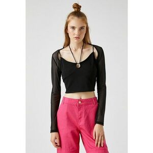 Bluza crop cu maneci de plasa imagine