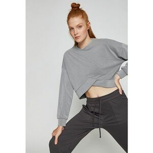 Bluza de trening crop cu detaliu petrecut imagine