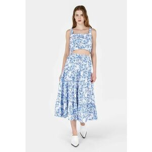 Fusta midi cu model floral imagine