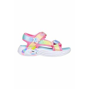 Sandale cu velcro si model colorblock Unicorn Dreams imagine