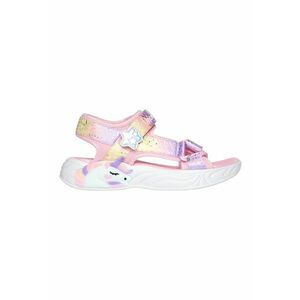 Sandale cu velcro si model colorblock Unicorn Dreams imagine