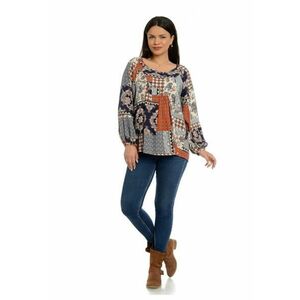 888122677-Bluza Dama Platca Bej cu Maneca Bufanta imagine