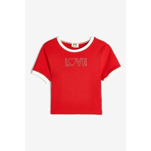 Tricou striat cu aplicatii cu strasuri imagine