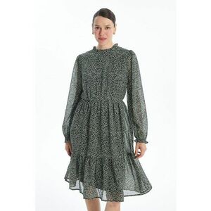 Rochie cu maneci lungi si model floral imagine