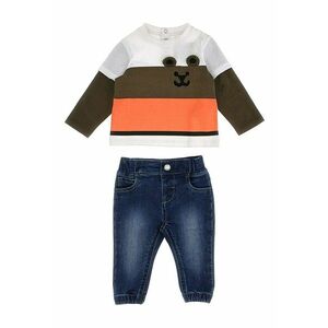 Set de blugi si bluza sport cu model colorblock - 2 piese imagine