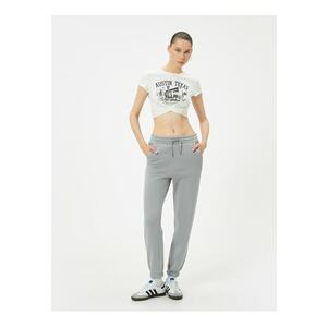 Pantaloni de trening crop cu buzunare oblice imagine