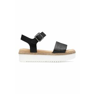 Sandale flatform de piele cu aplicatie de iuta Lana Shore imagine