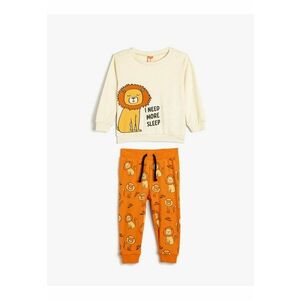 Pijama din bumbac cu imprimeu grafic imagine