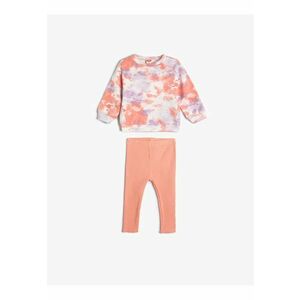 Set de bluza de trening cu imprimeu tie-dye si colanti striati imagine