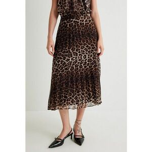 Fusta cu animal print si pliuri imagine