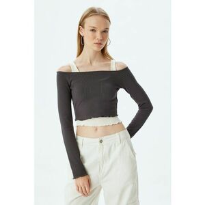 Bluza crop cu model 2in 1 imagine