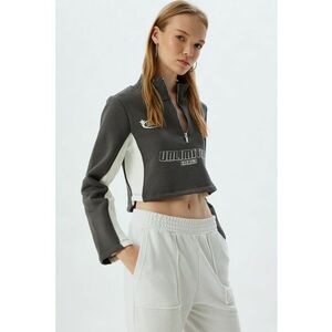 Bluza crop de trening cu detalii text imagine