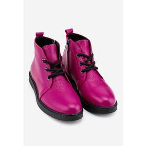 Ghete fuchsia din piele naturala texturata imagine