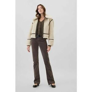 Geaca crop de blana shearling sintetica imagine