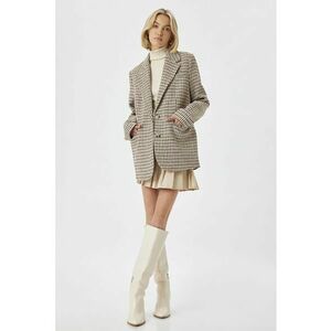 Sacou supradimensionat cu model houndstooth imagine