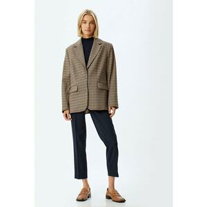 Sacou supradimensionat cu model houndstooth imagine