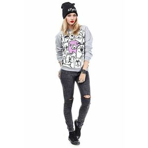 Bluza de trening cu decolteu la baza gatului si maneci raglan imagine