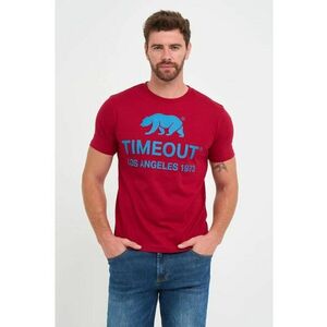 Tricou barbat cu imprimeu logo - Rosu - imagine