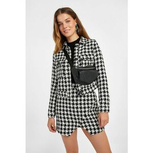 Jacheta-camasa crop cu model houndstooth imagine