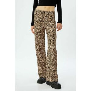 Pantaloni cu animal print si croiala ampla imagine