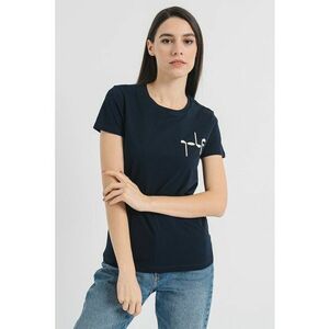 Tricou de bumbac cu broderie logo imagine