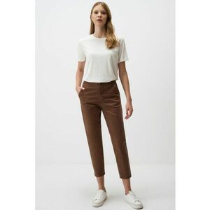 Pantaloni crop din amestec de lyocell imagine