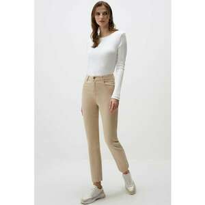 Pantaloni crop cu croiala slim-fit imagine