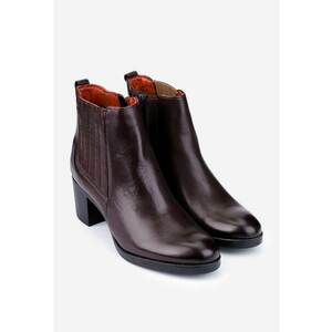 Botine dama burgundy din piele naturala imagine