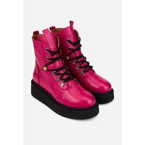 Ghete dama din piele texturata fuchsia imagine