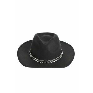 Palarie neagra fedora cu lant argintiu - Paris imagine