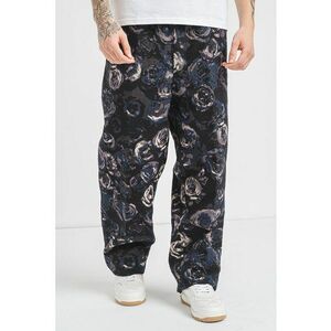 Pantaloni cu imprimeu floral si snur in talie imagine