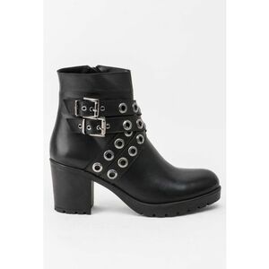 Botine negre din piele naturala Tiffany imagine