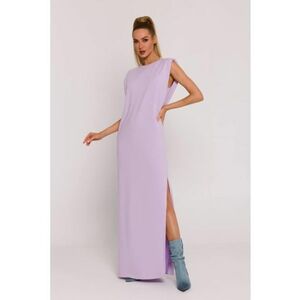 Rochie maxi cu pernute la umeri - Violet - imagine