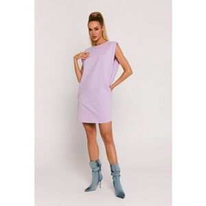 Rochie mini cu pernute la umeri - Violet - imagine