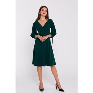 Rochie evazata cu maneci legate - Verde - imagine